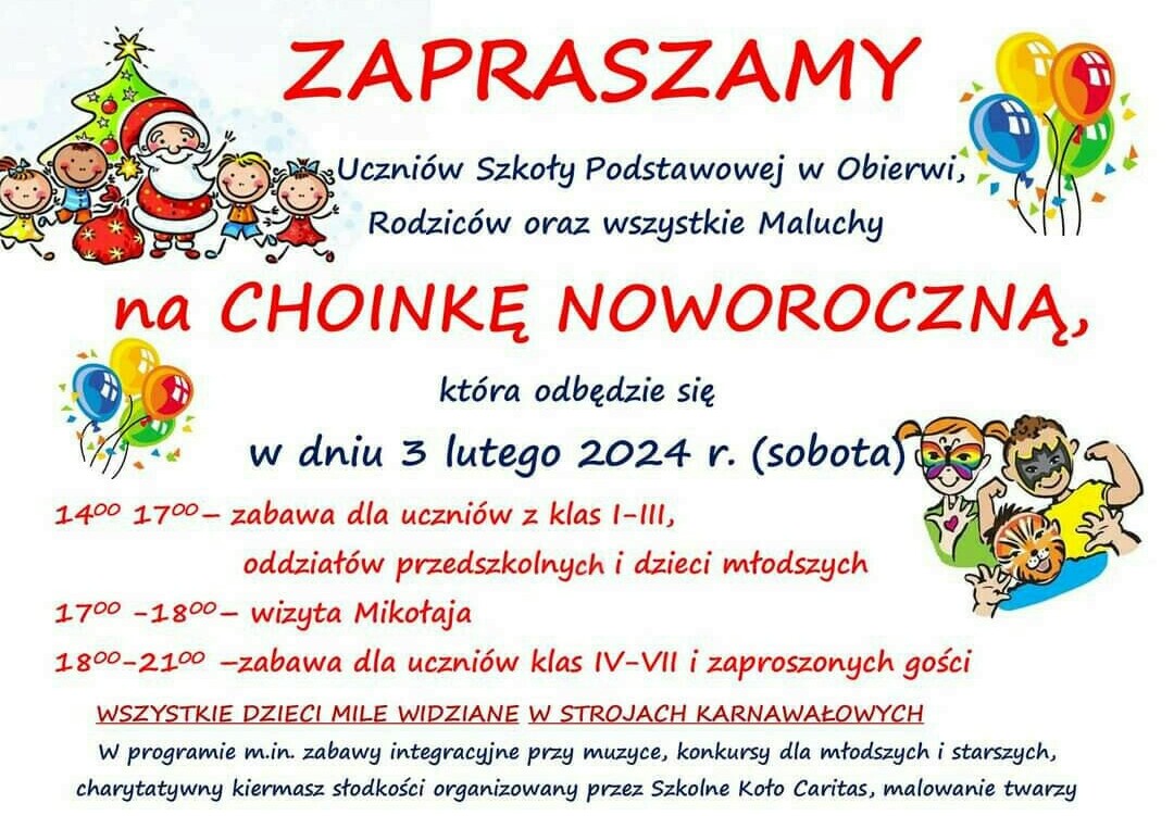Zdjęcie do Zaproszenie na Choinkę Noworoczną 2024