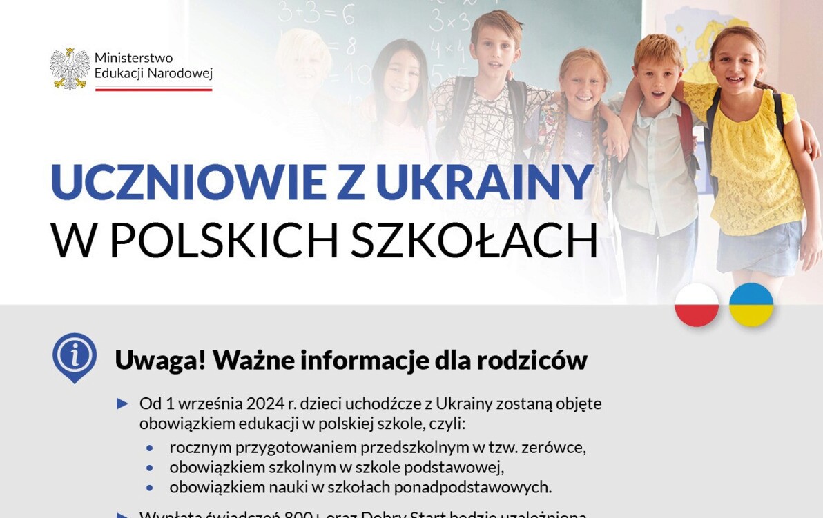 Zdjęcie do UCZNIOWIE Z UKRAINY W POLSKICH SZKOŁACH